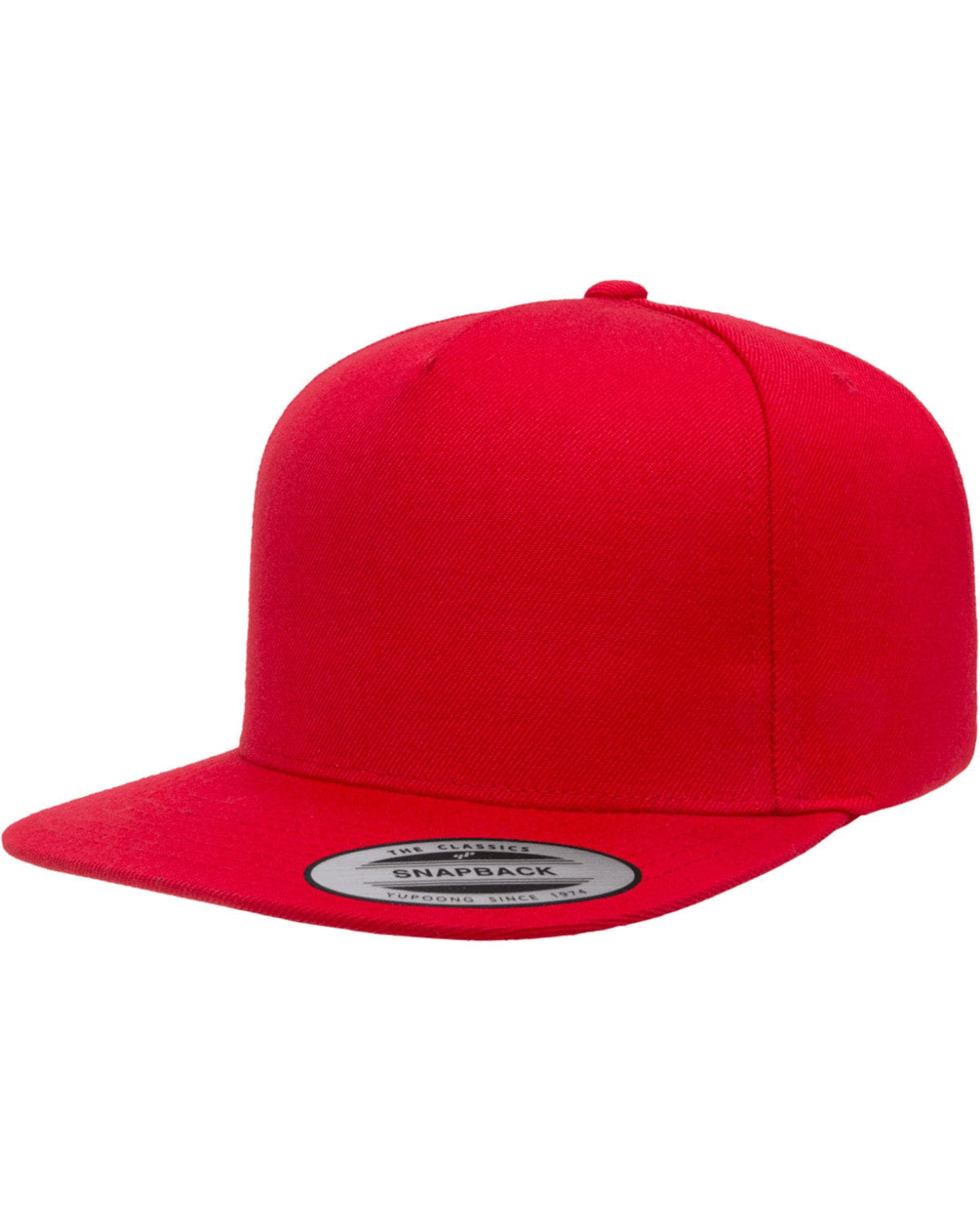 Yupoong YP5089 Adult 5-Panel Structured Flat Visor Classic Snapback Cap in 