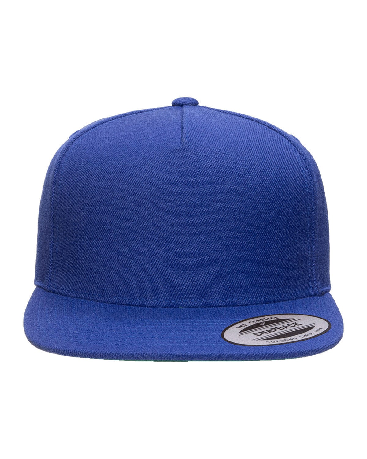 Yupoong YP5089 Adult 5-Panel Structured Flat Visor Classic Snapback Cap in Royal