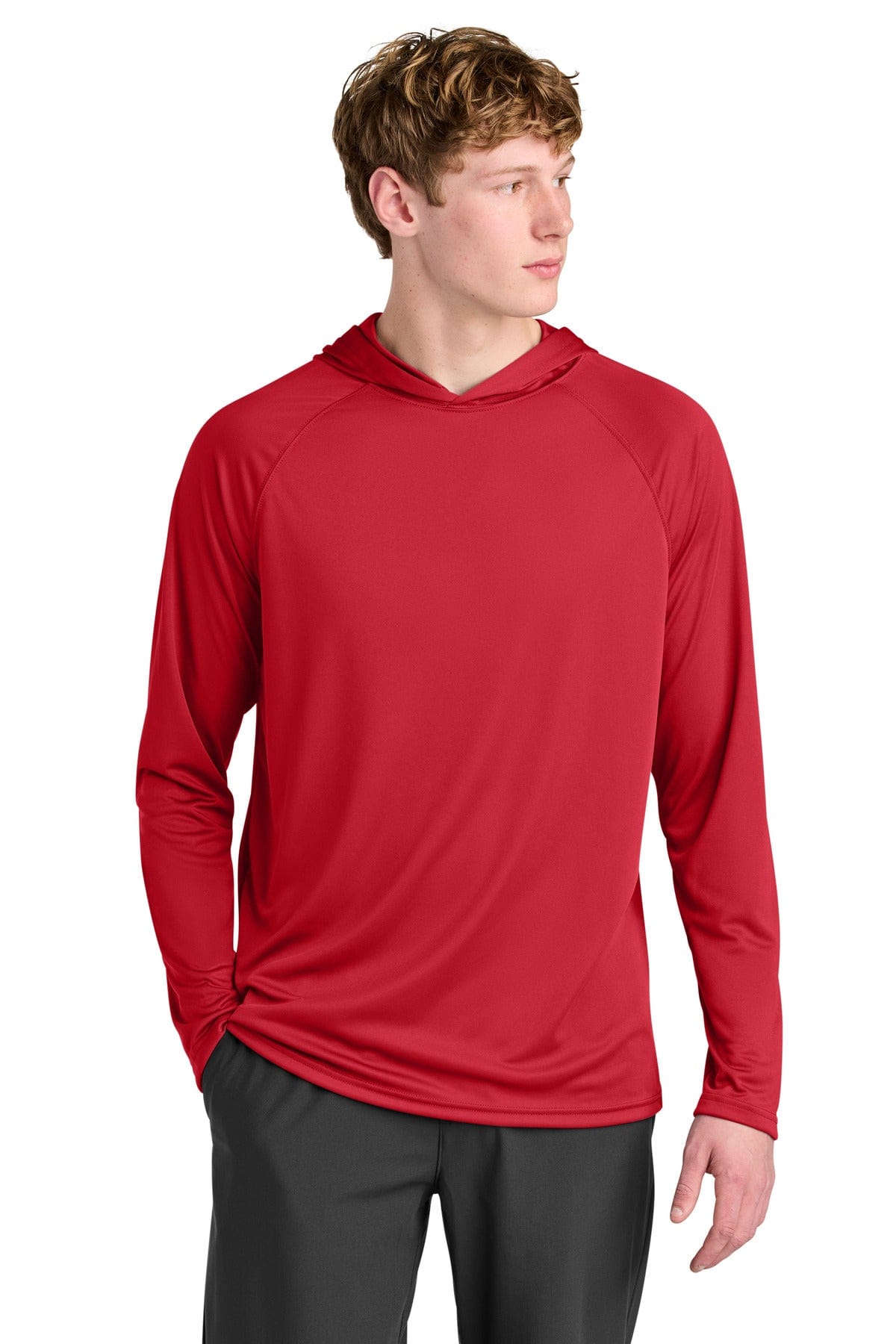 A4 T-Shirts M / Scarlet A4 Cooling Performance Long Sleeve Hooded Tee A4N3409