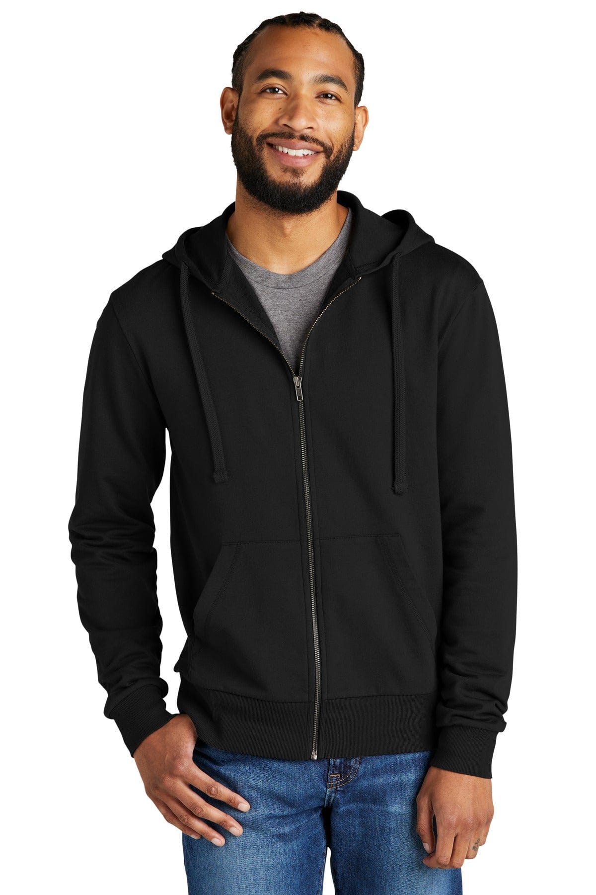 AllMade Sweatshirts/Fleece XS / Deep Black Allmade Unisex Organic French Terry Full-Zip Hoodie AL4002