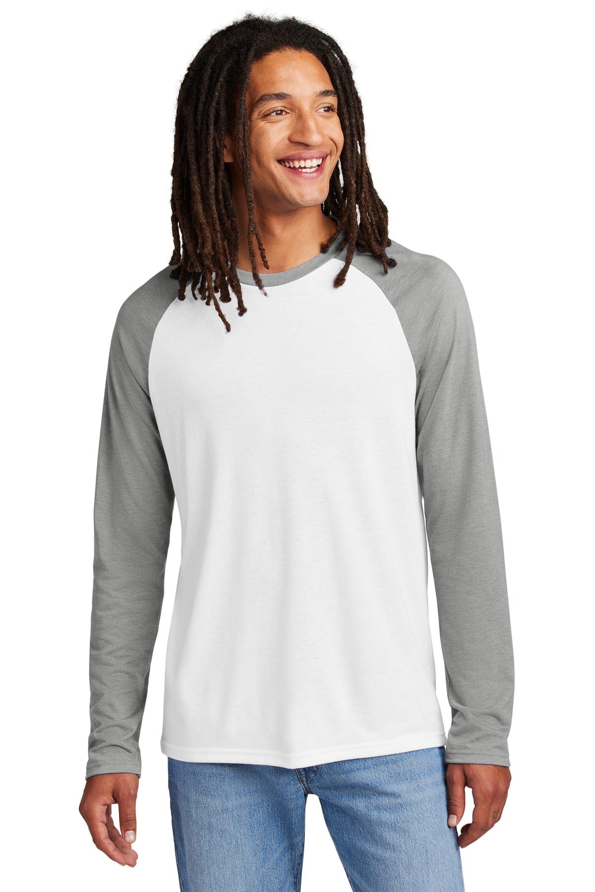 AllMade T-Shirts XL / Aluminum Grey/ Bright White Allmade AL6009: Unisex Tri-Blend Long Sleeve Colorblock Raglan