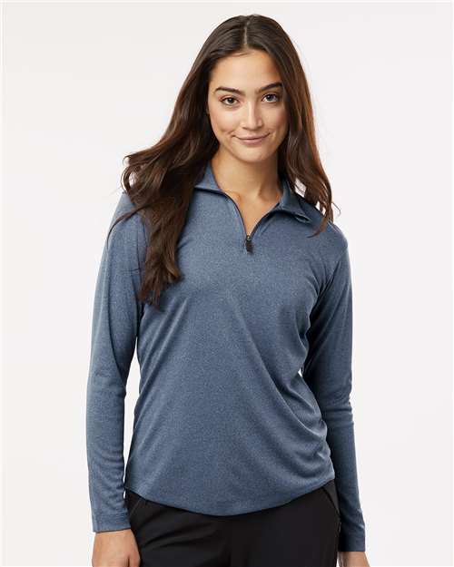 AllPro 12556 S / Heather Navy 41870L: Women's Pro-Lock Performance Quarter-Zip Pullover