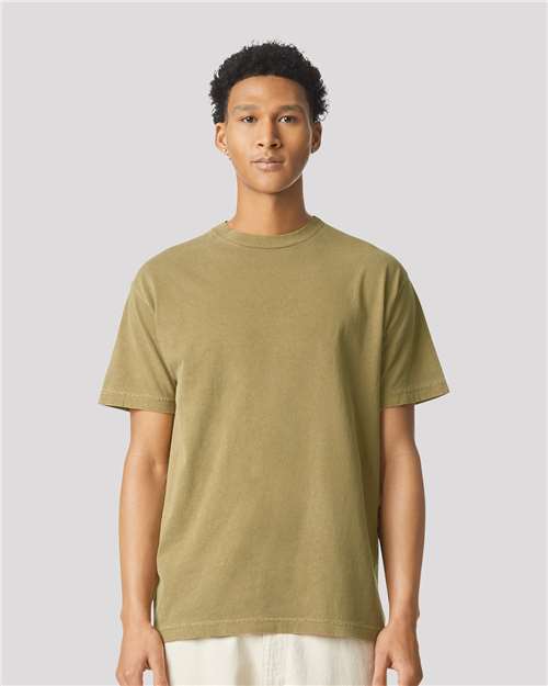 1301GD Unisex Garment-Dyed Heavyweight Cotton Tee in Faded Army