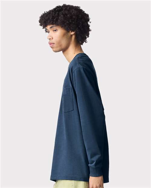American Apparel 12438 9410: Unisex Super Heavyweight Long Sleeve Pocket Tee