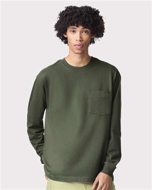 American Apparel 12438 S / Lieutenant 9410: Unisex Super Heavyweight Long Sleeve Pocket Tee