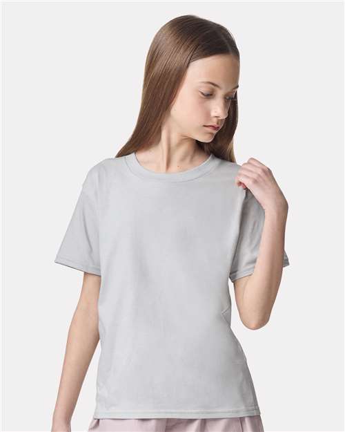 2001Y Youth Fine Jersey Tee in New Silver
