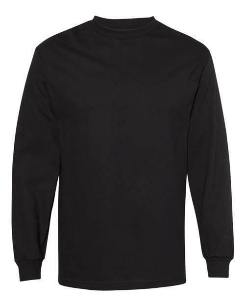 1304 Unisex Heavyweight Cotton Long Sleeve Tee in Black