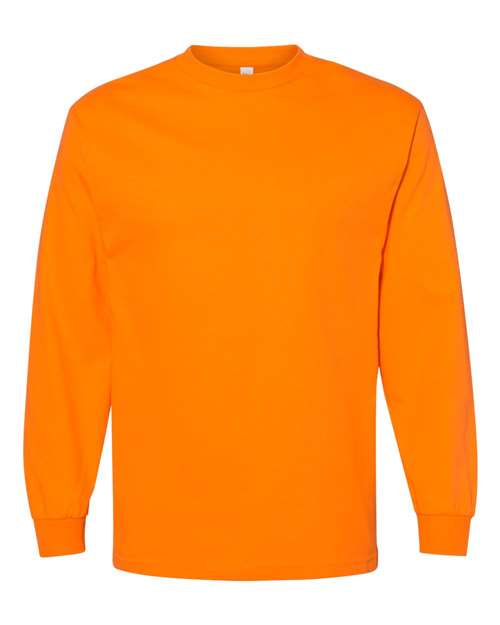 1304 Unisex Heavyweight Cotton Long Sleeve Tee in Orange
