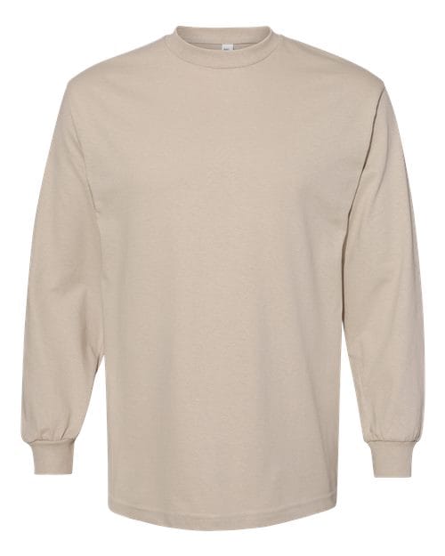1304 Unisex Heavyweight Cotton Long Sleeve Tee in Sand