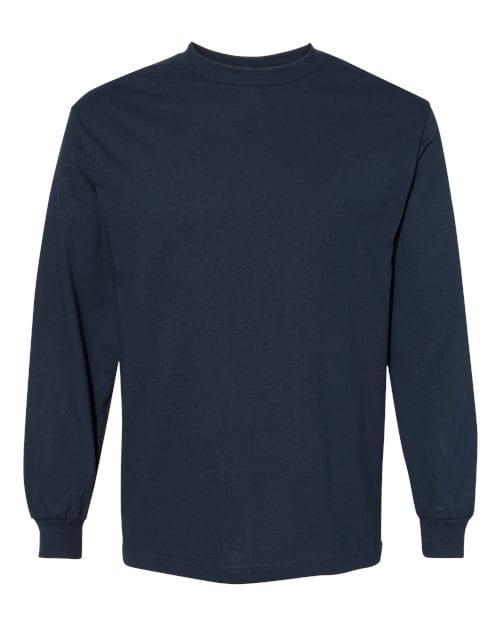 1304 Unisex Heavyweight Cotton Long Sleeve Tee in True Navy
