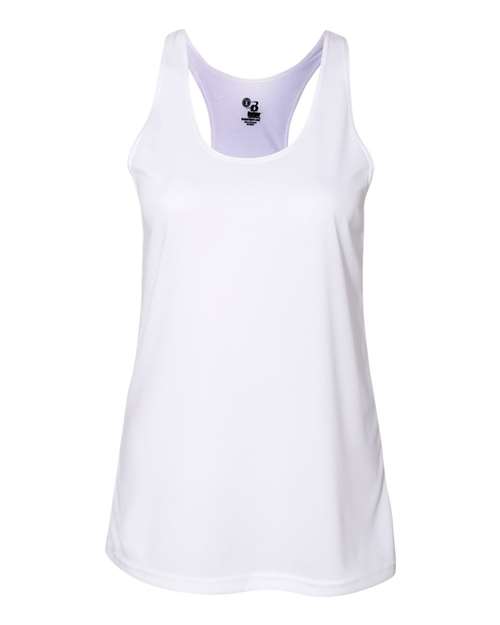 Badger 3488 XS / White 4166-Women’s B-Core Racerback Tank Top