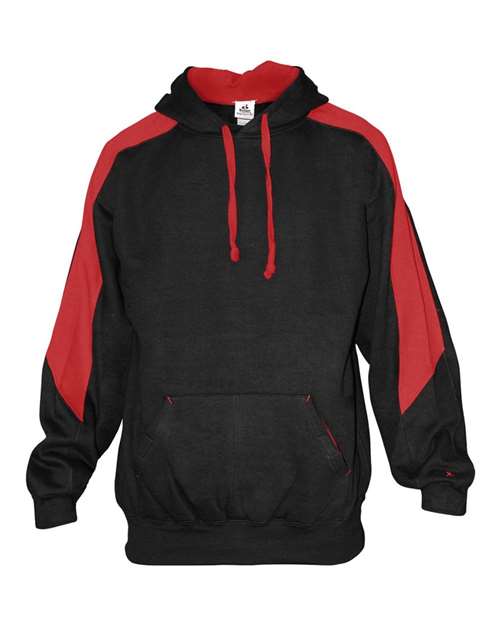 Badger 3973 XS / Black/ Red 1265-Unisex Saber Hooded Sweatshirt