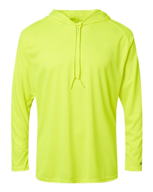 Badger 4125 S / Safety Yellow 4105-Unisex B-Core Hooded Long Sleeve T-Shirt