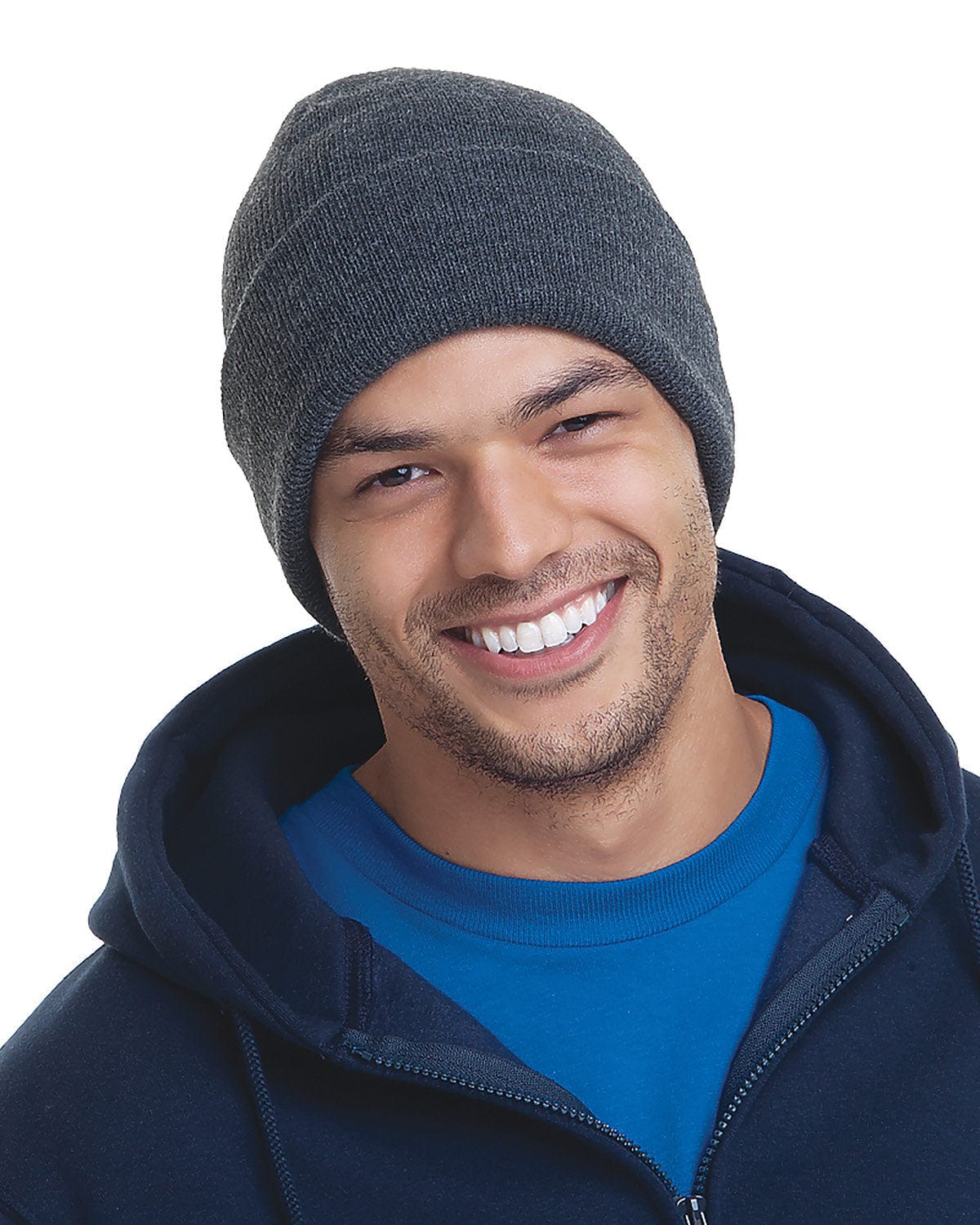 Bayside Headwear OS / Charcoal Bayside BA3825: 100% Acrylic Knit Cuff Beanie