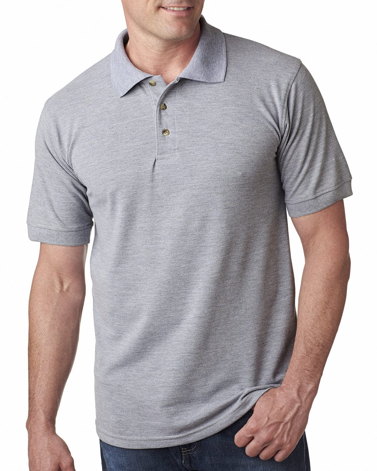 Bayside Polos/Knits S / Dark Ash Bayside BA1000: Adult 6.1 oz., Cotton Pique Polo