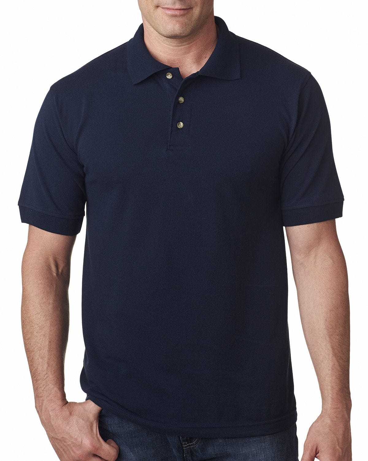 Bayside Polos/Knits S / Navy Bayside BA1000: Adult 6.1 oz., Cotton Pique Polo