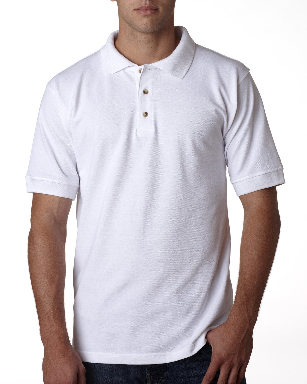 Bayside Polos/Knits S / White Bayside BA1000: Adult 6.1 oz., Cotton Pique Polo