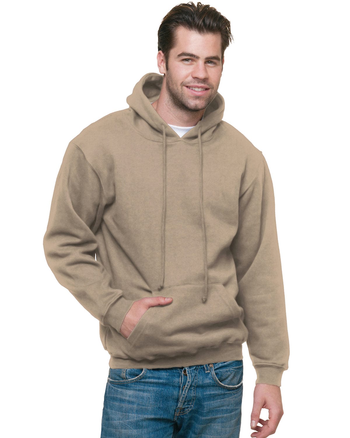 Bayside Sweatshirts/Fleece 3XL / Sand Bayside BA960: Adult 9.5 oz., 80/20 Pullover Hooded Sweatshirt, Basic Colors