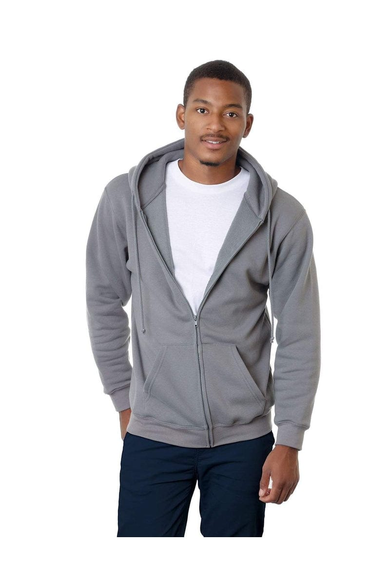 Bayside Sweatshirts/Fleece Bayside BA900: Adult  9.5oz., 80% cotton/20% polyester Full-Zip Hooded Sweatshirt