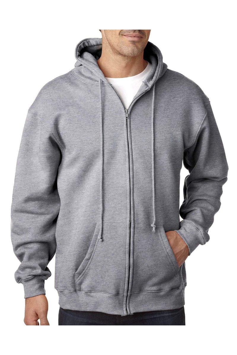 Bayside Sweatshirts/Fleece Bayside BA900: Adult  9.5oz., 80% cotton/20% polyester Full-Zip Hooded Sweatshirt