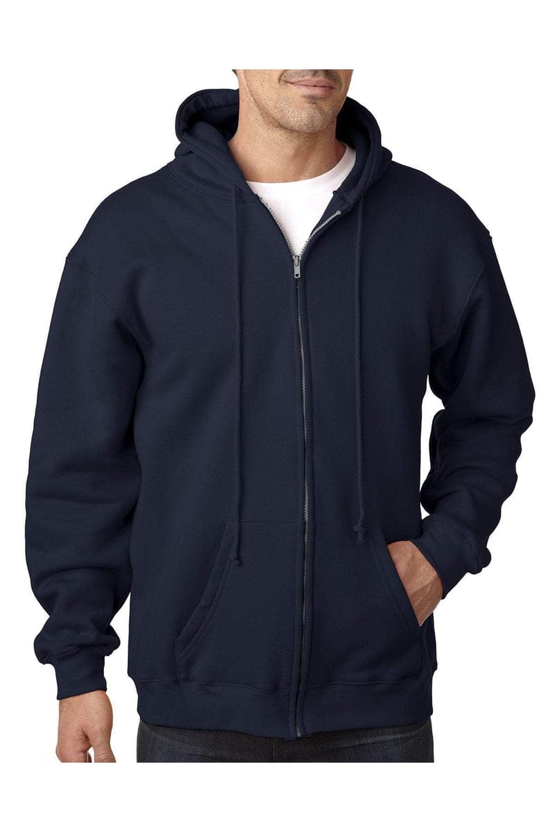 Bayside Sweatshirts/Fleece Bayside BA900: Adult  9.5oz., 80% cotton/20% polyester Full-Zip Hooded Sweatshirt