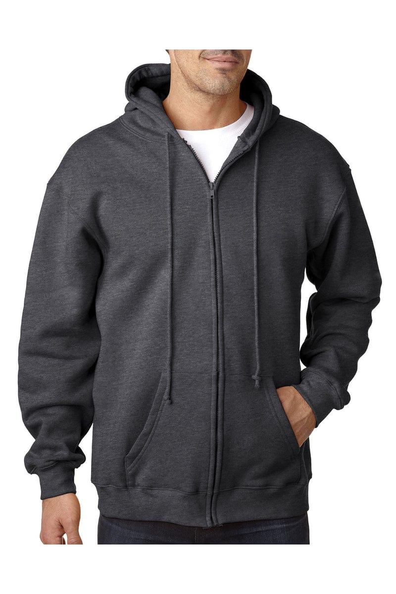 Bayside Sweatshirts/Fleece Bayside BA900: Adult  9.5oz., 80% cotton/20% polyester Full-Zip Hooded Sweatshirt
