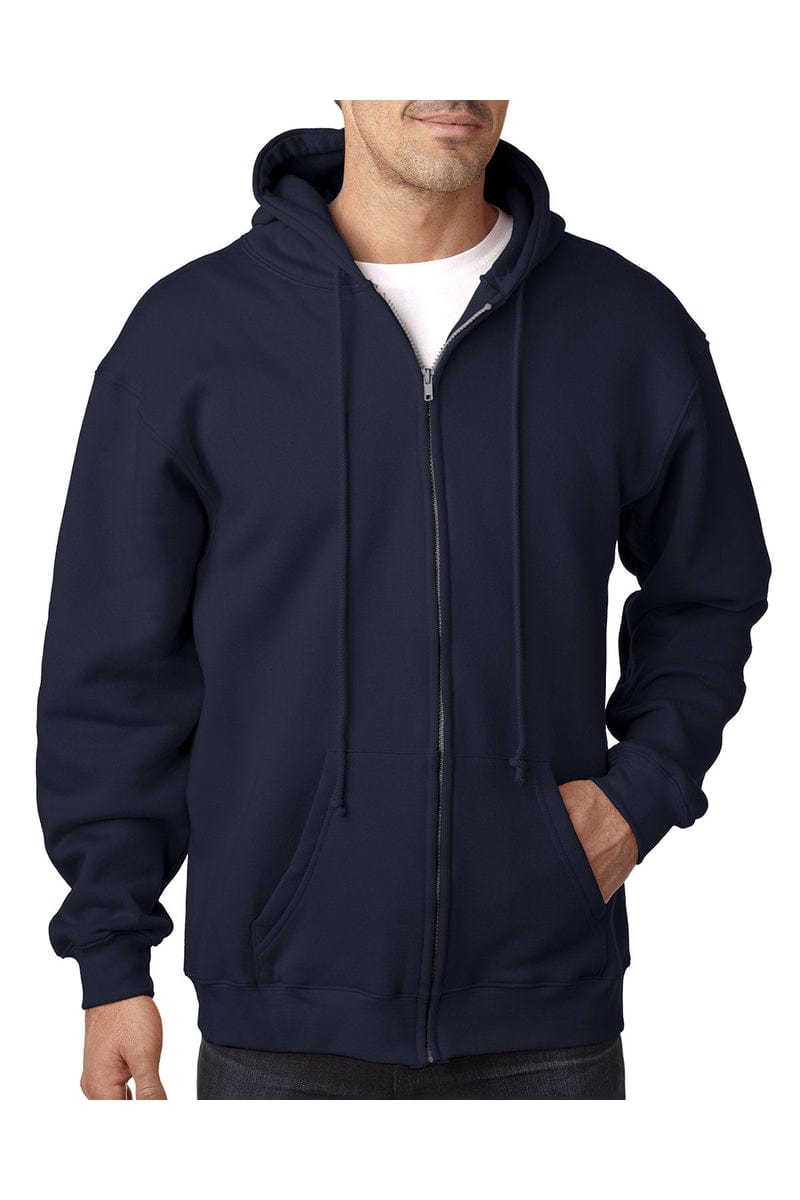 Bayside Sweatshirts/Fleece Bayside BA900: Adult  9.5oz., 80% cotton/20% polyester Full-Zip Hooded Sweatshirt