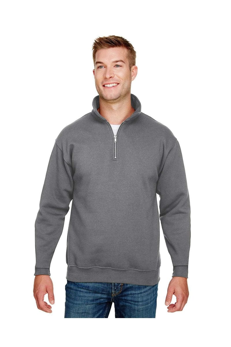Bayside Sweatshirts/Fleece Bayside BA920: Unisex 9.5 oz., 80/20 Quarter-Zip Pullover Hooded Sweatshirt