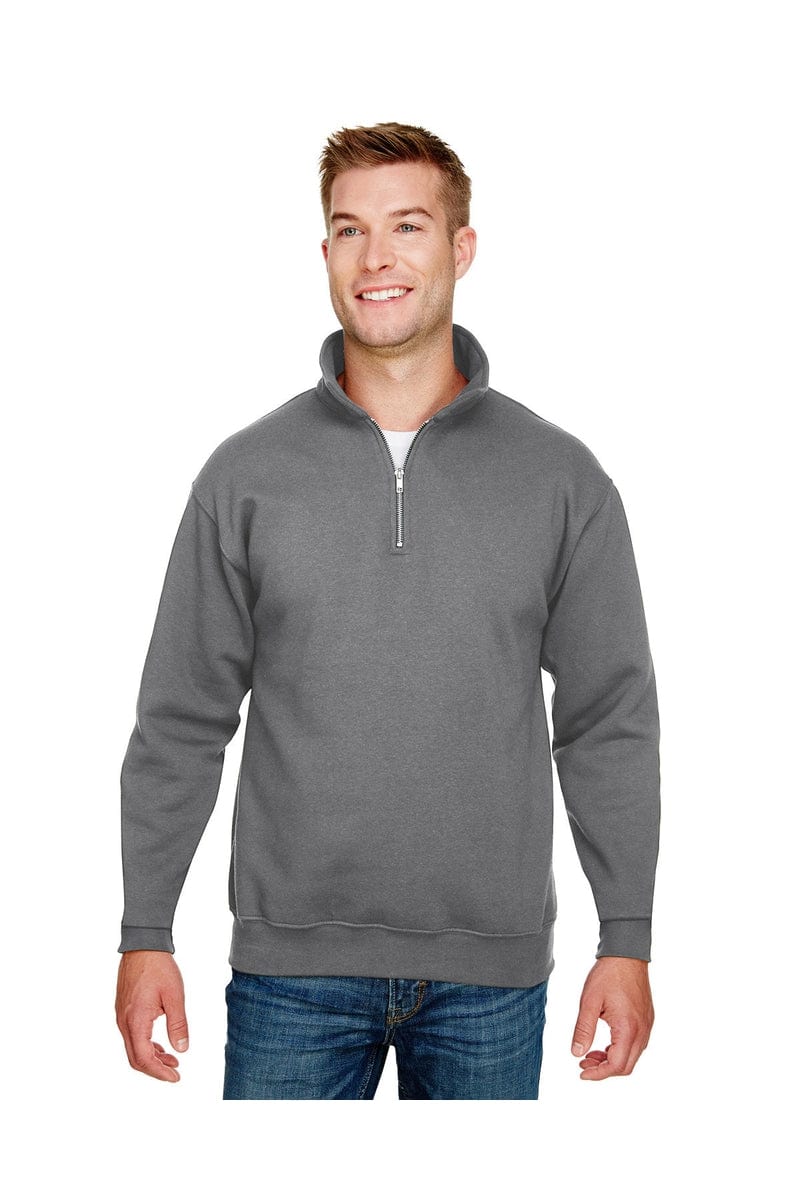 Bayside Sweatshirts/Fleece Bayside BA920: Unisex 9.5 oz., 80/20 Quarter-Zip Pullover Hooded Sweatshirt