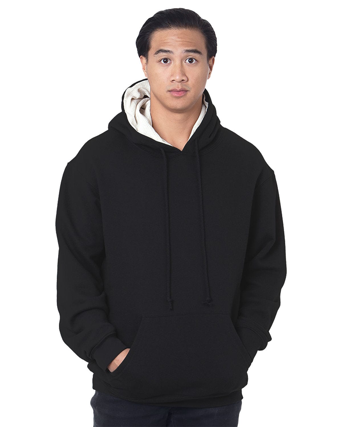 Bayside Sweatshirts/Fleece Bayside BA930: Adult Super Heavy Thermal-Lined Hooded Sweatshirt