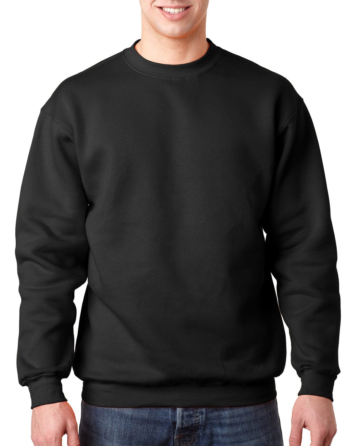 Bayside Sweatshirts/Fleece S / Black Bayside BA1102: Adult 9.5 oz., 80/20 Heavyweight Crewneck Sweatshirt