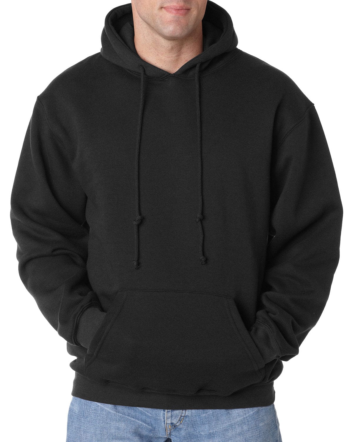 Bayside Sweatshirts/Fleece S / Black Bayside BA960: Adult 9.5 oz., 80/20 Pullover Hooded Sweatshirt