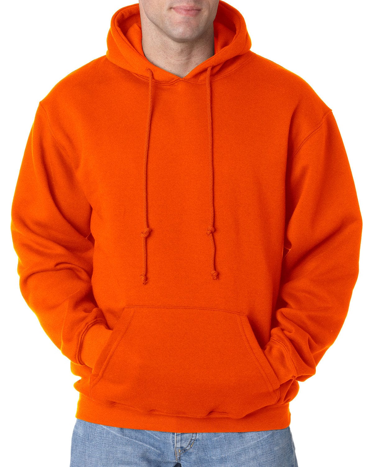 Bayside Sweatshirts/Fleece S / Bright Orange Bayside BA960: Adult 9.5 oz., 80/20 Pullover Hooded Sweatshirt, Basic Colors