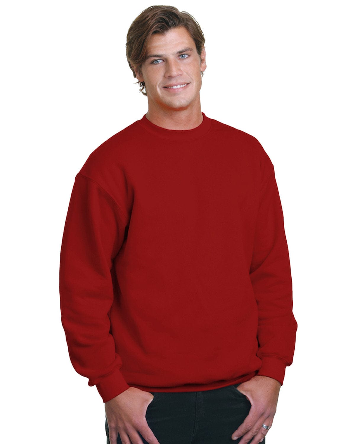 Bayside Sweatshirts/Fleece S / Cardinal Bayside BA1102: Adult 9.5 oz., 80/20 Heavyweight Crewneck Sweatshirt