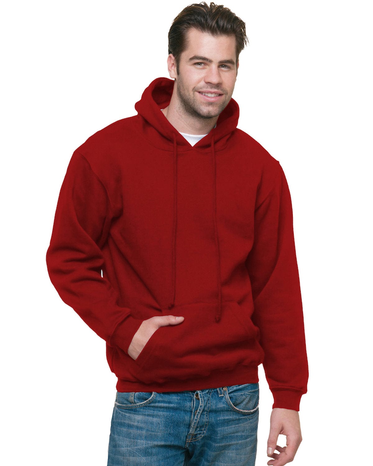 Bayside Sweatshirts/Fleece S / Cardinal Bayside BA960: Adult 9.5 oz., 80/20 Pullover Hooded Sweatshirt