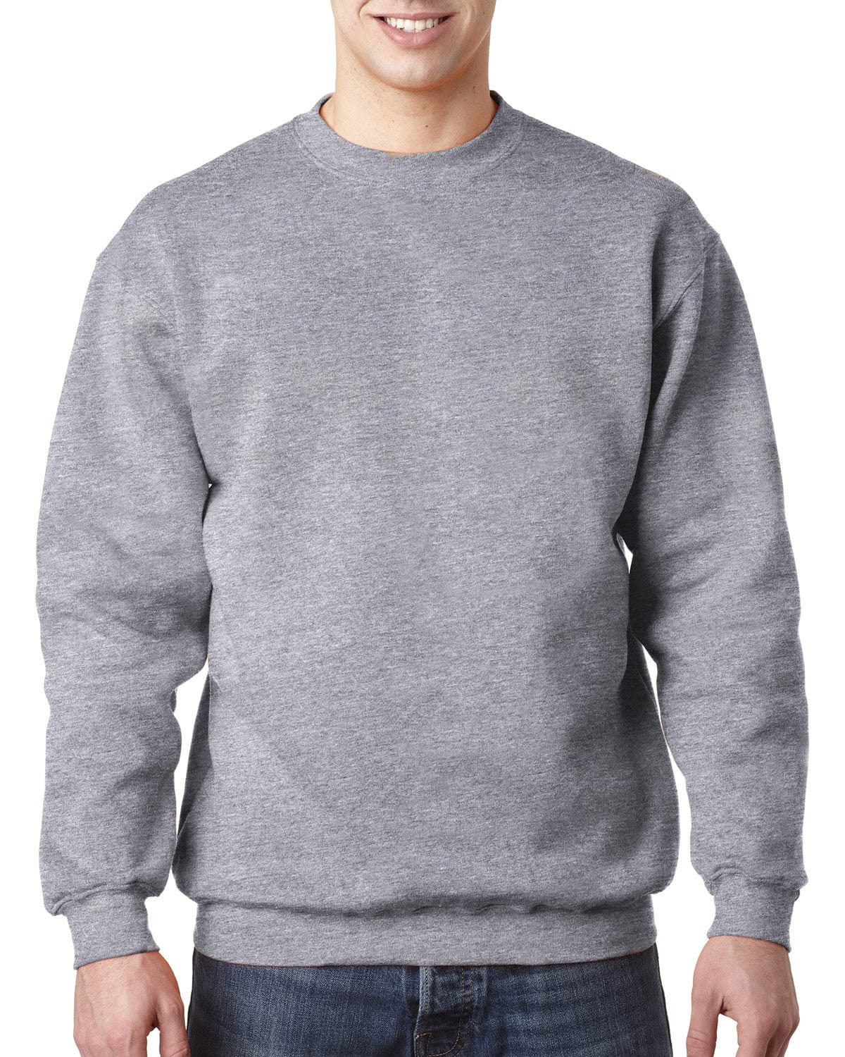 Bayside Sweatshirts/Fleece S / Dark Ash Bayside BA1102: Adult 9.5 oz., 80/20 Heavyweight Crewneck Sweatshirt