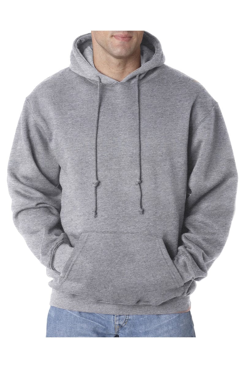 Bayside Sweatshirts/Fleece S / Dark Ash Bayside BA960: Adult 9.5 oz., 80/20 Pullover Hooded Sweatshirt