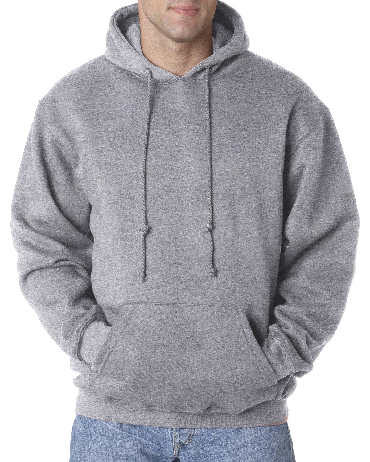 Bayside Sweatshirts/Fleece S / Dark Ash Bayside BA960: Adult 9.5 oz., 80/20 Pullover Hooded Sweatshirt
