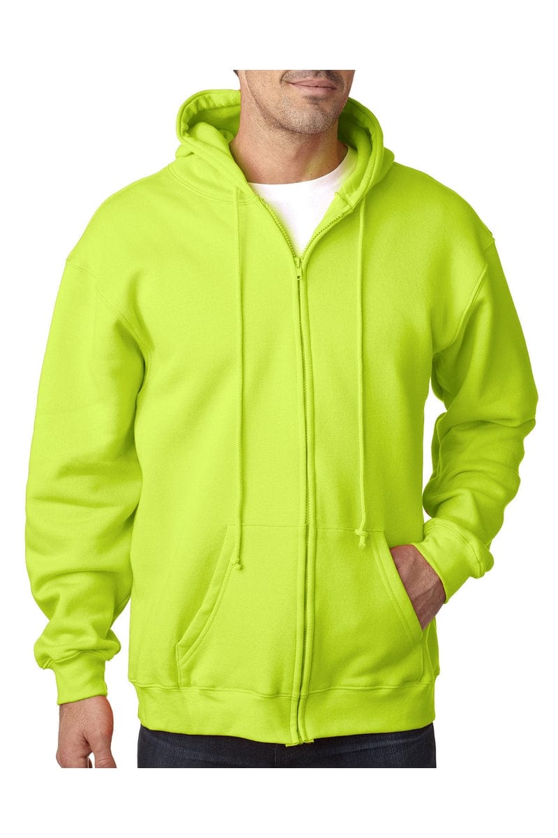 Bayside Sweatshirts/Fleece S / Lime Green Bayside BA900: Adult  9.5oz., 80% cotton/20% polyester Full-Zip Hooded Sweatshirt