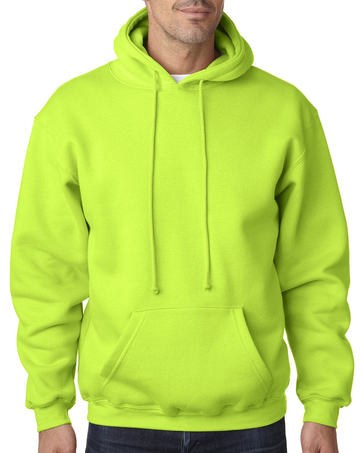 Bayside Sweatshirts/Fleece S / Lime Green Bayside BA960: Adult 9.5 oz., 80/20 Pullover Hooded Sweatshirt