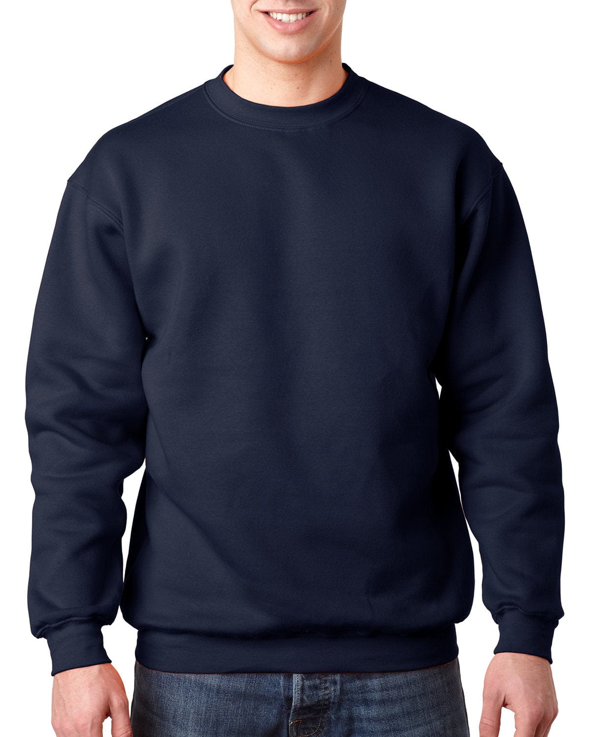 Bayside Sweatshirts/Fleece S / Navy Bayside BA1102: Adult 9.5 oz., 80/20 Heavyweight Crewneck Sweatshirt