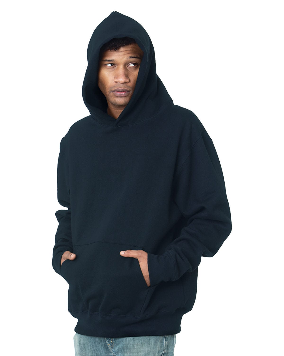 Bayside Sweatshirts/Fleece S / Navy Bayside BA4000: Adult Super Heavy Hooded Sweatshirt