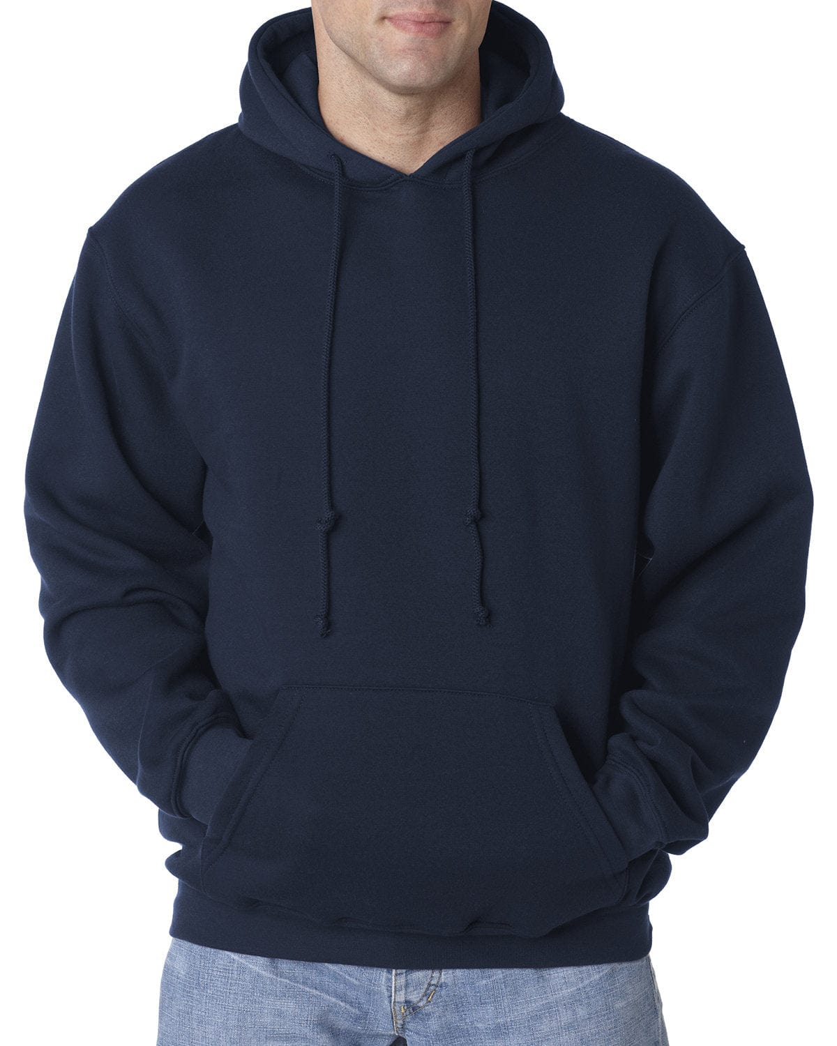 Bayside Sweatshirts/Fleece S / Navy Bayside BA960: Adult 9.5 oz., 80/20 Pullover Hooded Sweatshirt
