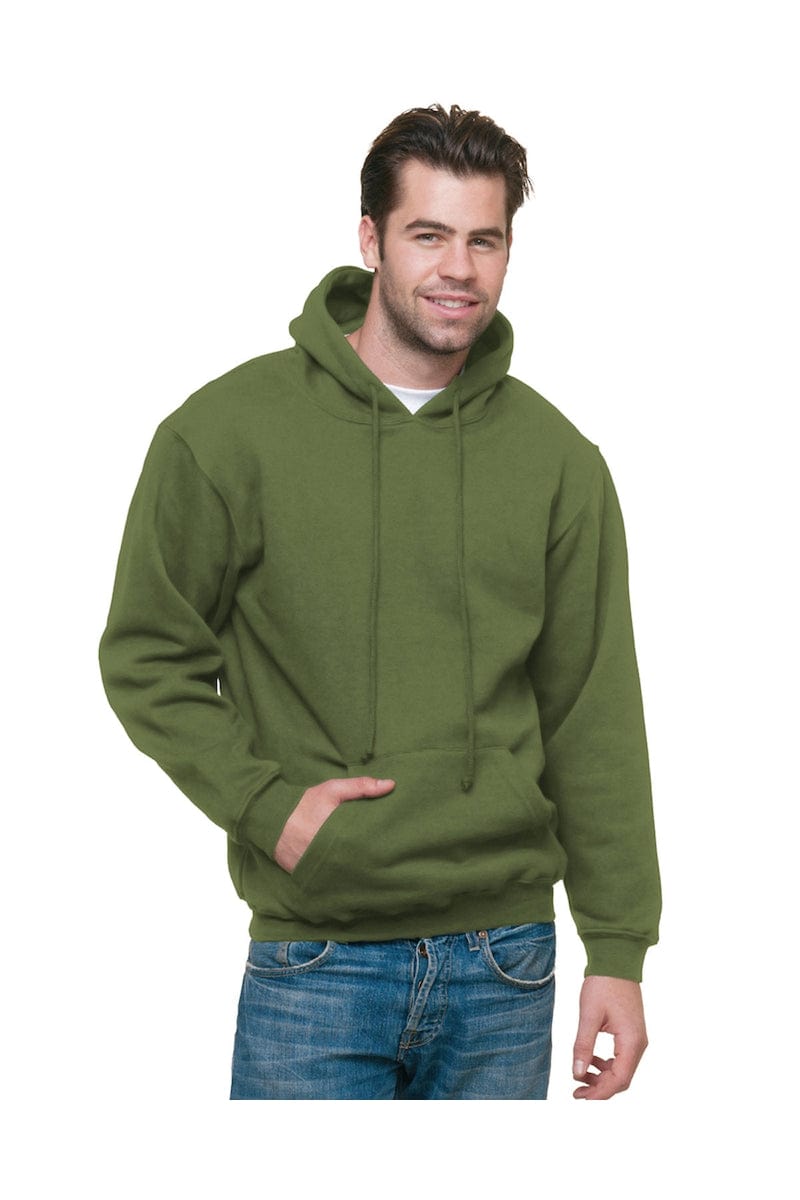 Bayside Sweatshirts/Fleece S / Olive Bayside BA960: Adult 9.5 oz., 80/20 Pullover Hooded Sweatshirt
