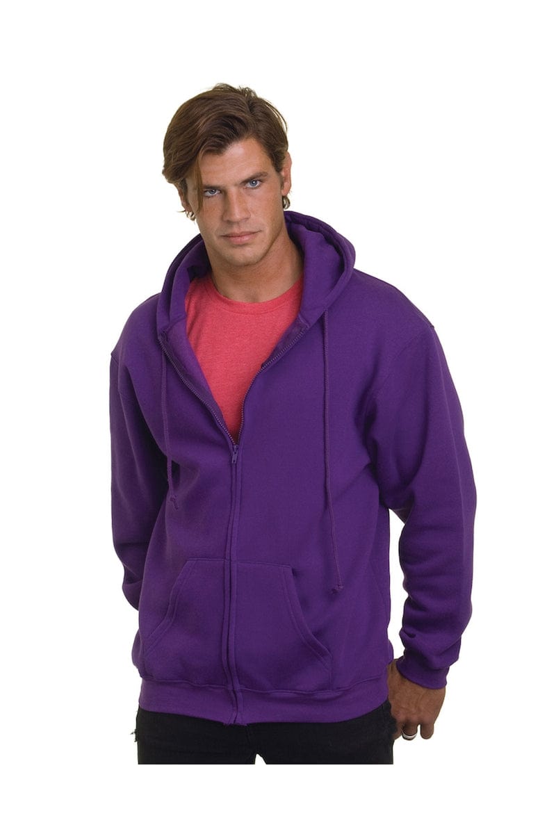 Bayside Sweatshirts/Fleece S / Purple Bayside BA900: Adult  9.5oz., 80% cotton/20% polyester Full-Zip Hooded Sweatshirt