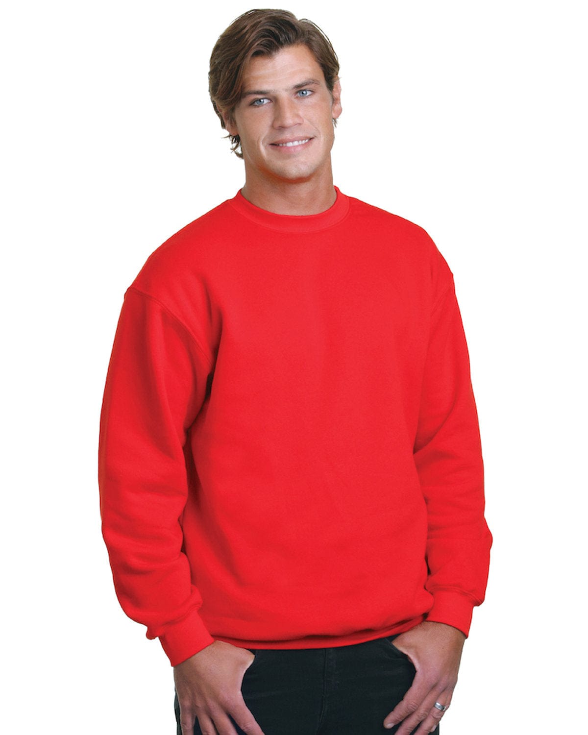 Bayside Sweatshirts/Fleece S / Red Bayside BA1102: Adult 9.5 oz., 80/20 Heavyweight Crewneck Sweatshirt