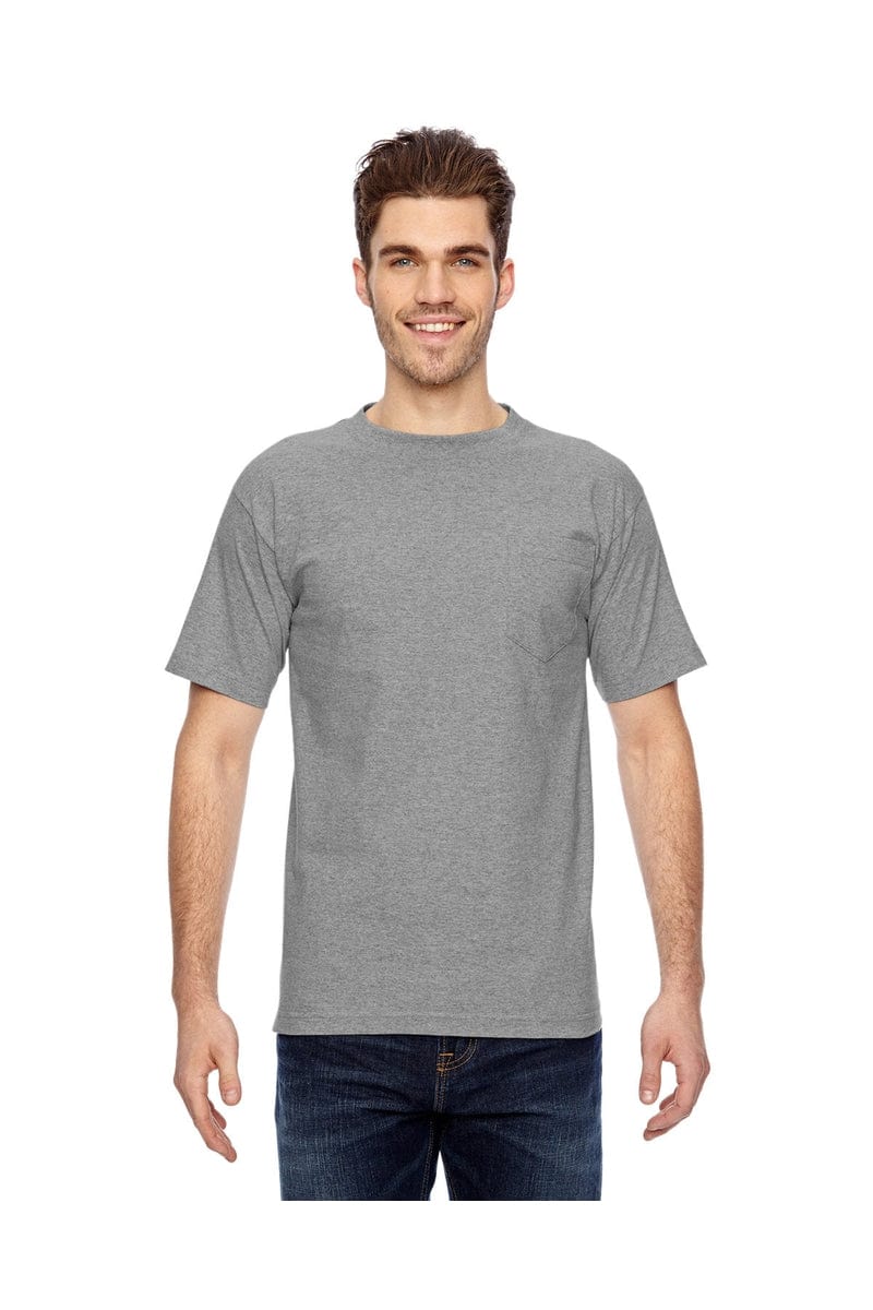 Bayside T-Shirts 5XL / Dark Ash Bayside BA7100: Adult 6.1 oz., 100% Cotton Pocket T-Shirt, Basic Colors
