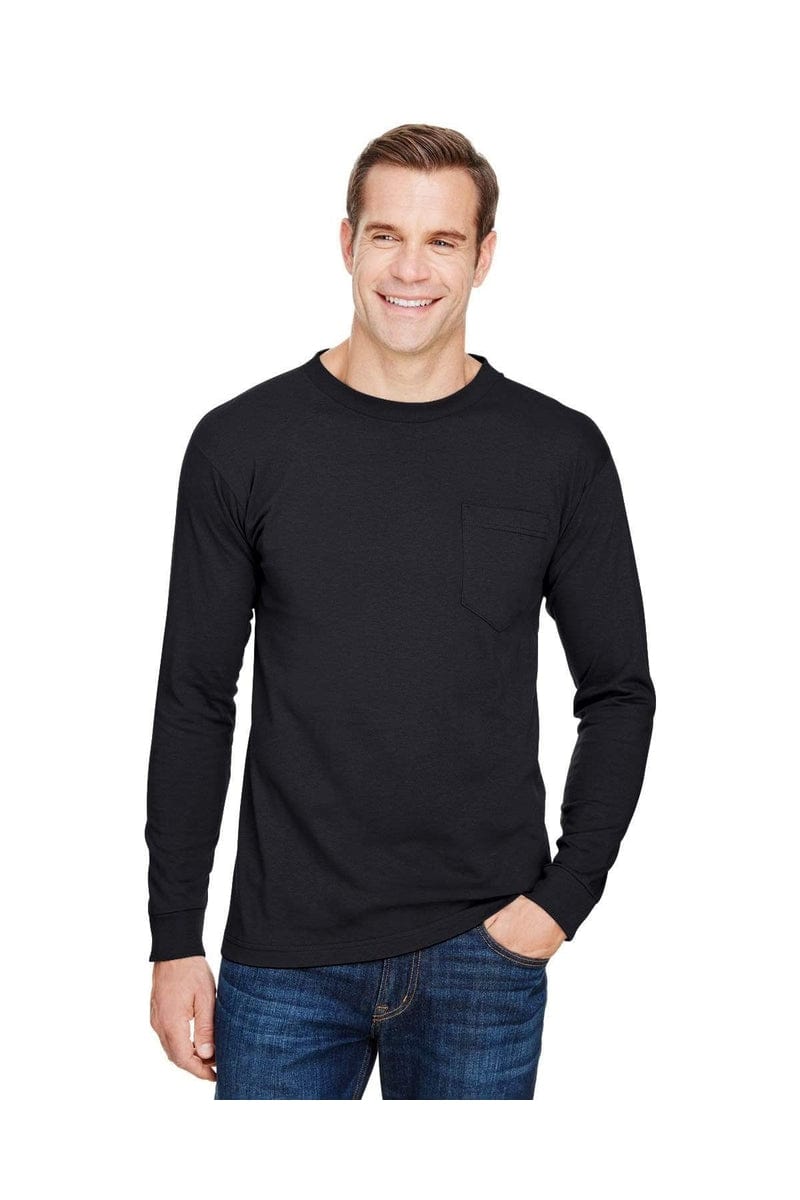 Bayside T-Shirts Bayside BA3055: Unisex Union-Made Long-Sleeve Pocket Crew T-Shirt