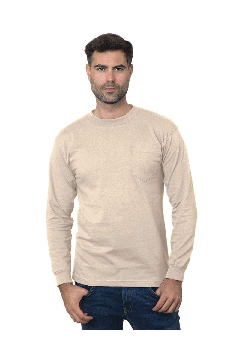 Bayside T-Shirts Bayside BA3055: Unisex Union-Made Long-Sleeve Pocket Crew T-Shirt