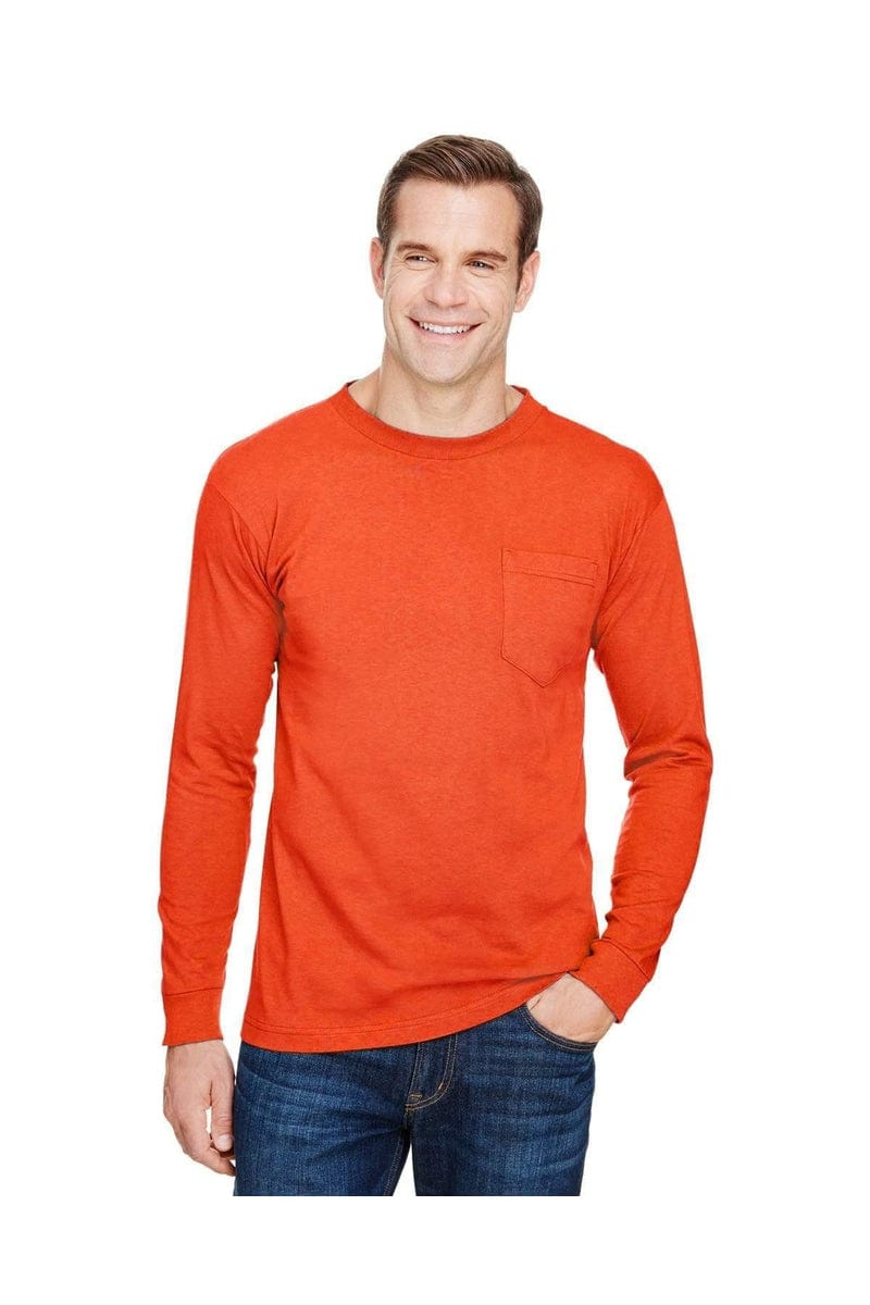 Bayside T-Shirts Bayside BA3055: Unisex Union-Made Long-Sleeve Pocket Crew T-Shirt